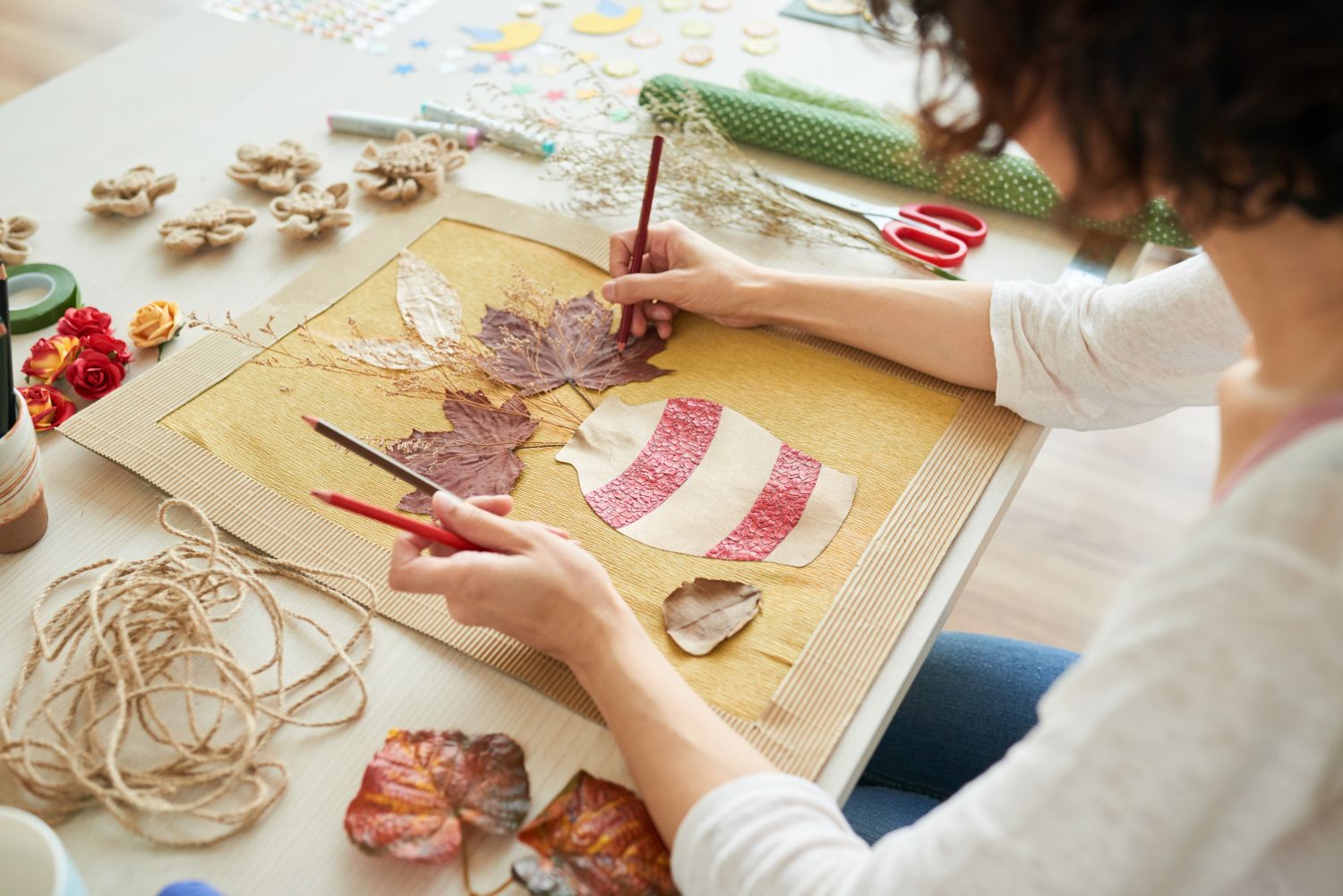 Working on art projects this holiday.